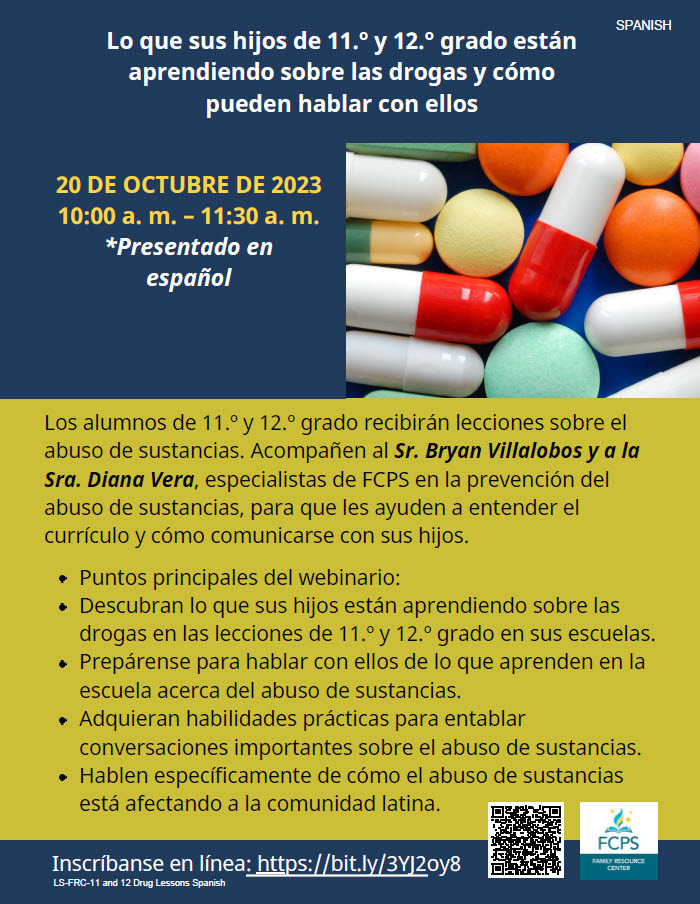 Parent drug lessons in spanish flyer 