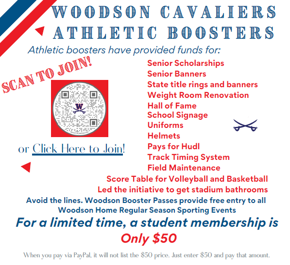 Woodson Athletic Booster Student Pass Sale