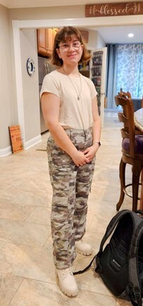 Student Showing Red, White & Blue Pride for Spirit Week