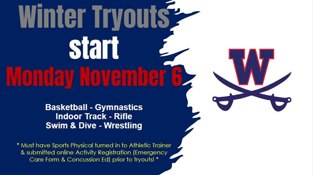 Winter Sport Tryouts Start November 6