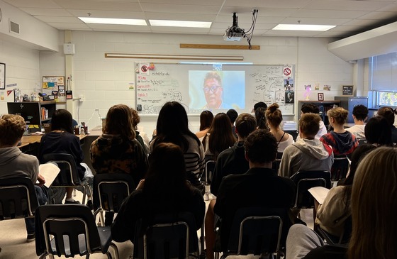 Ms. Cho's AP English Lang & Comp class with guest speaker Chil Kong