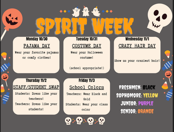 Spirit Week flyer