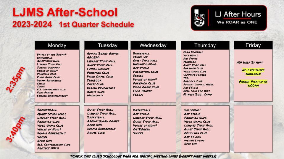 q1 schedule