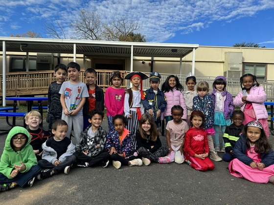 kindergarten students on character day