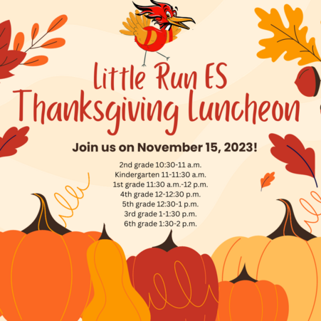 Little Run ES Thanksgiving Luncheon Schedule