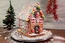 A photo of a gingerbread house.