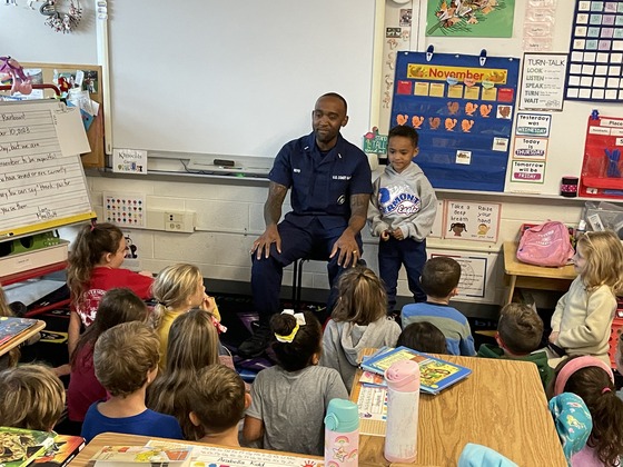 A military parent talks to students