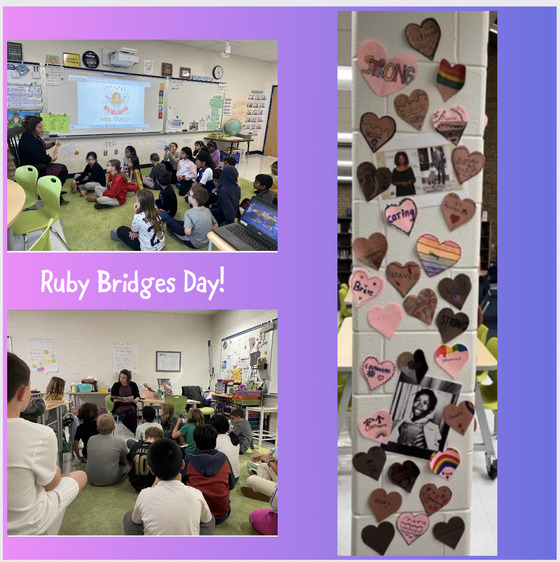 Students being read to on Ruby Bridges Day