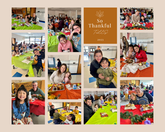 families enjoying Thanksgiving Lunch