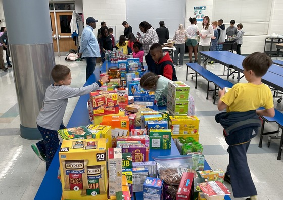 An overview of the items collected in food drive