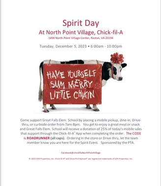 CFA spirit day pta