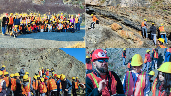 Collage of photos from Geosystems field trip to Corridor H