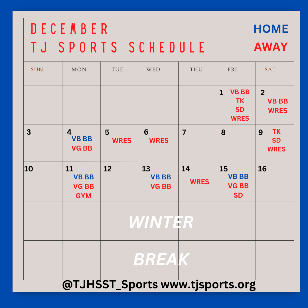 Calendar of December athletic events