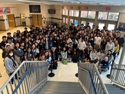 Group shot of 17 Rooms participants at Lewis High School including students from across FCPS.