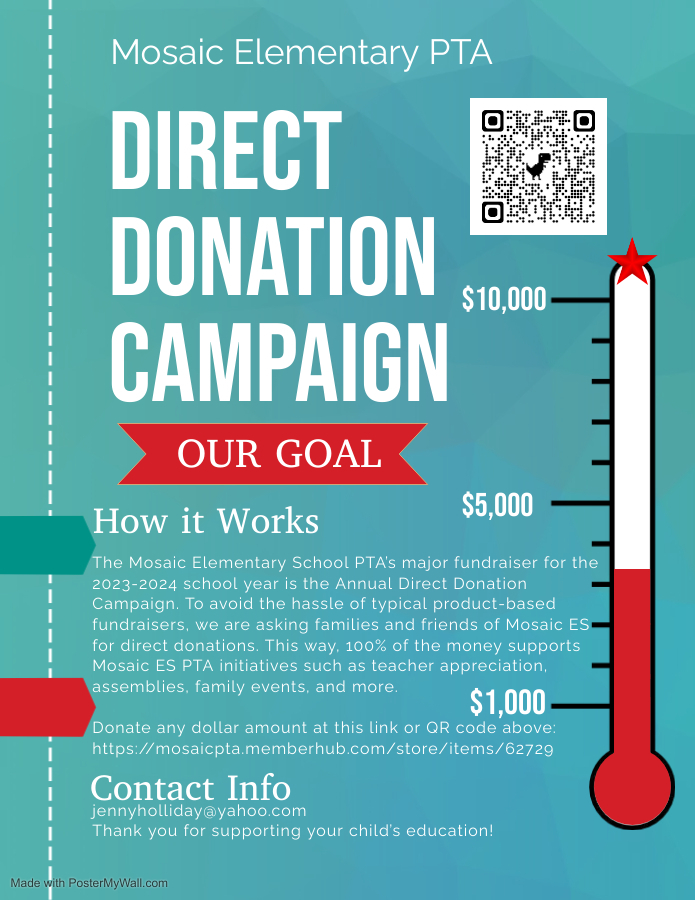 PTA direct donation campaign flyer