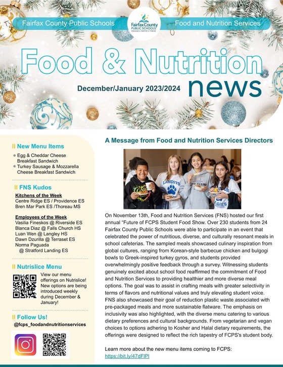 Food and Nutrition Service Newsletter 1