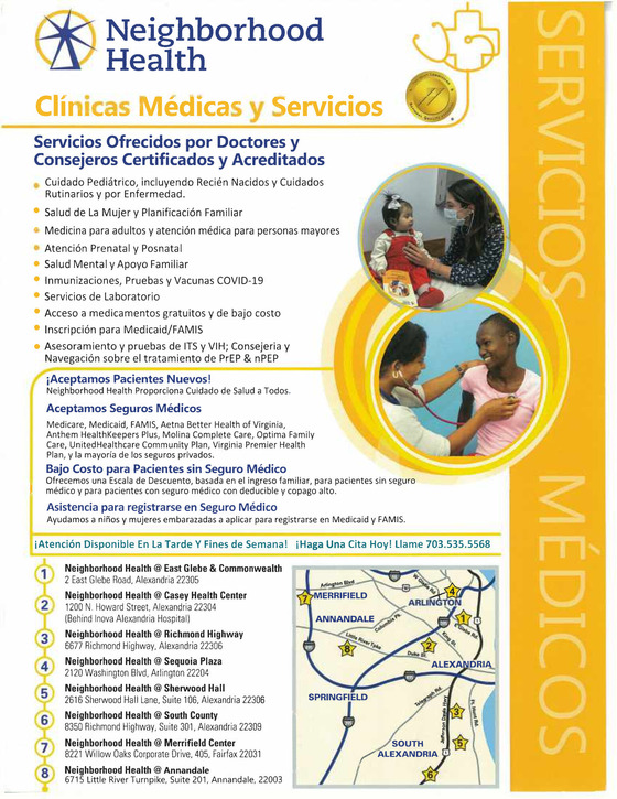 Neighborhood Clinics Spanish flyer