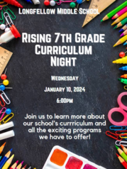 Longfellow MS Rising 7th Grade Curriculum Night