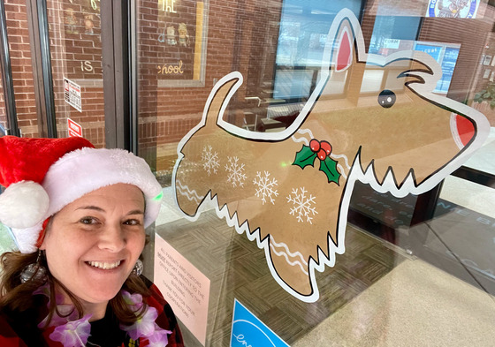 Lora Lewis with Art Work