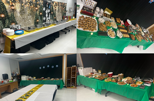 staff lunch and cookie buffet