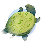 Turtle graphic with numbers on shell