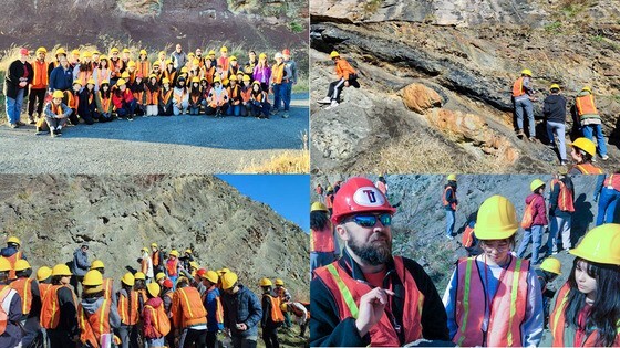 Thomas Jefferson HSST Geosystems students exploring sedimentary rocks in West Virginia