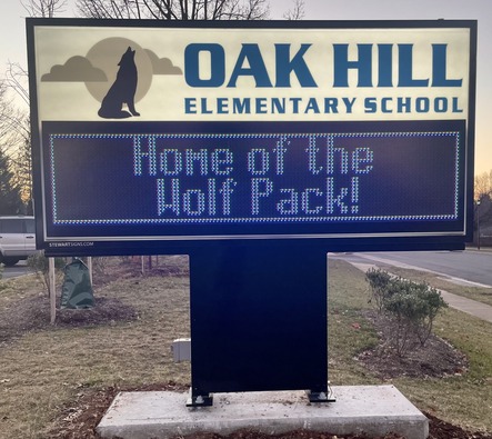 New Oak Hill LED sign