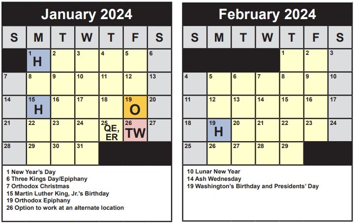 FCPS January & February Calendar