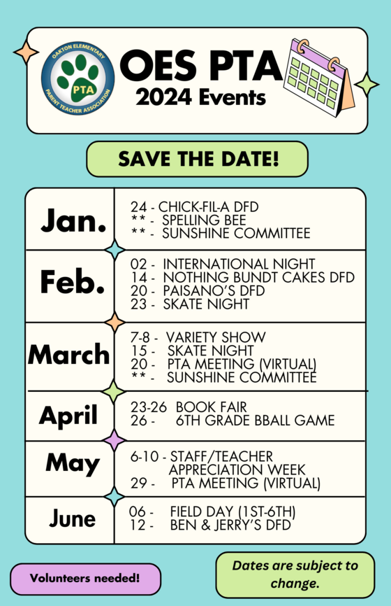 upcoming pta events