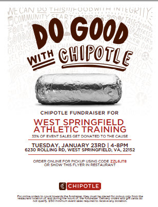 Athletic Training Chipotle night flyer