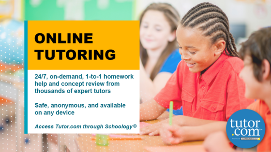 Tutor.com offers FREE online tutoring for all FCPS students.