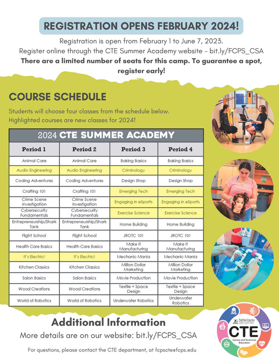 2-FCPS CTE Summer Academy Flyer