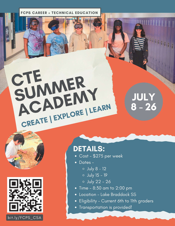 1-FCPS CTE Summer Academy Flyer