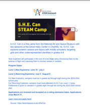 S.H.E. Can STEAM Camp Flyer