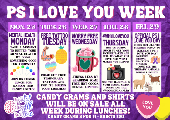 Updated P.S. I Love You Week Schedule