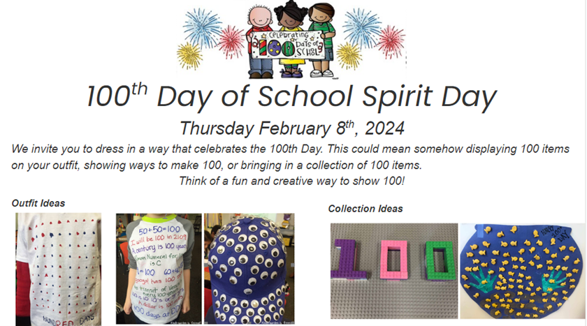 100 day of school image with examples