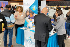 The FCPS table at the 2024 Tech and Cyber Networking and Hiring Fair