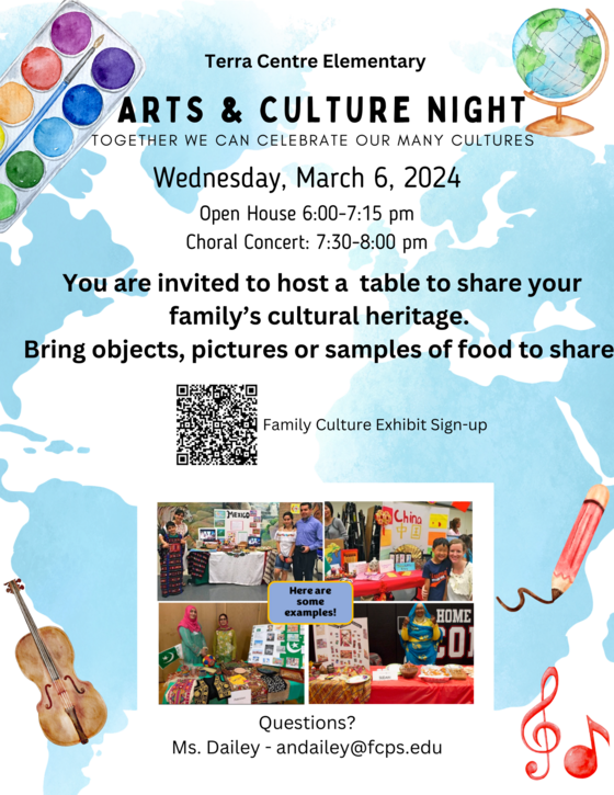 Arts & Culture Night Family Table Flier