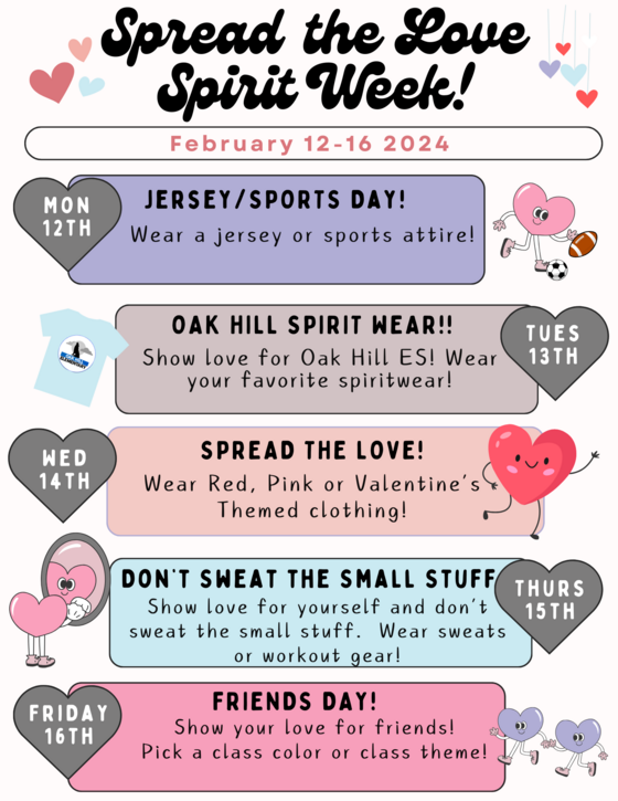 Spread the Love Spirit wear flyer.  Content in text