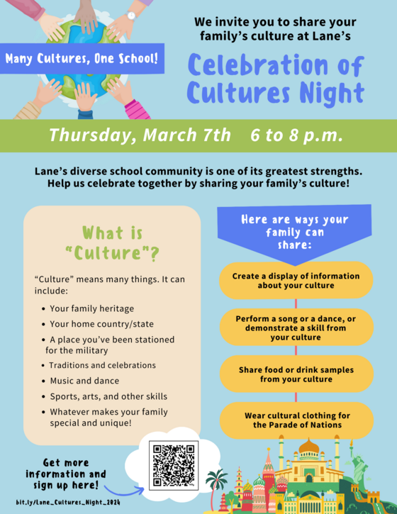 Celebration of Cultures Night participation form - March 7th, 6 p.m.