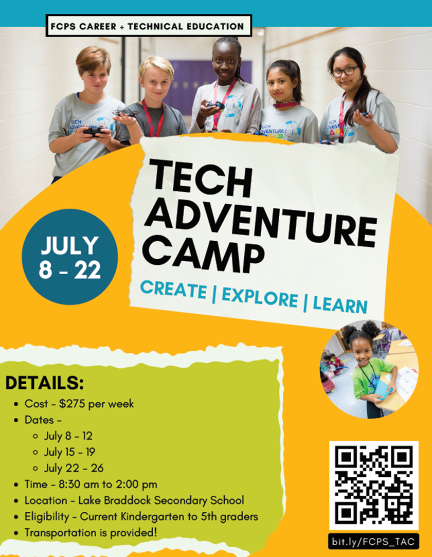 tech adventure camp flyer