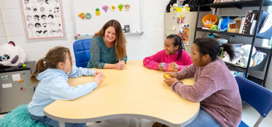 teacher with students