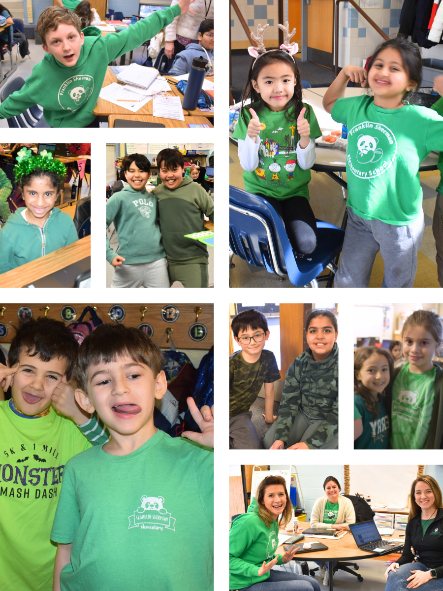 Pictures of Students and Staff Showing Their Panda Pride and Wearing Green for Go Green Day