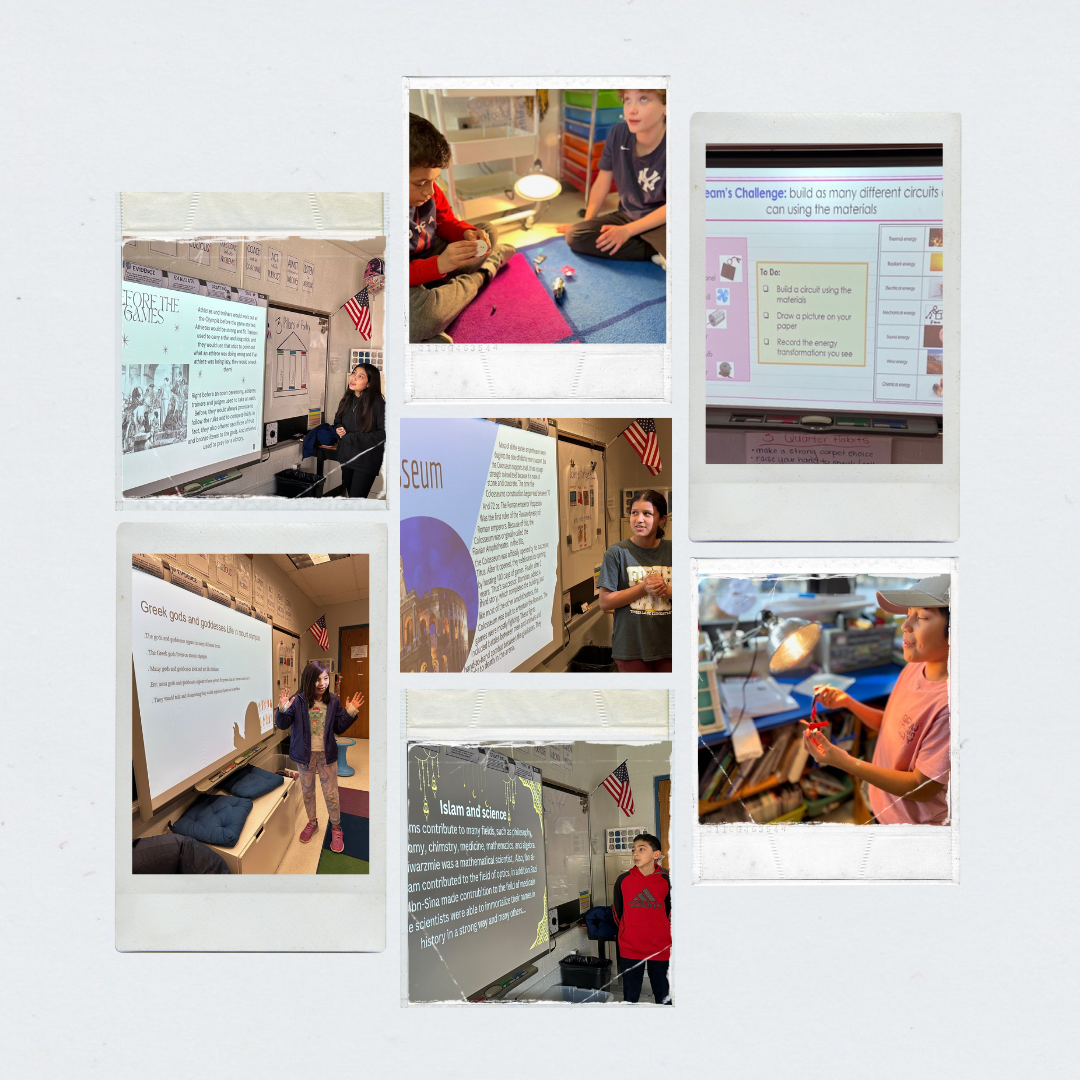 5th graders create circuits & share their ss presentations