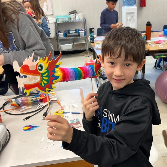 3rd Graders celebrated Lunar New Year a few weeks ago by creating their own paper dragons.