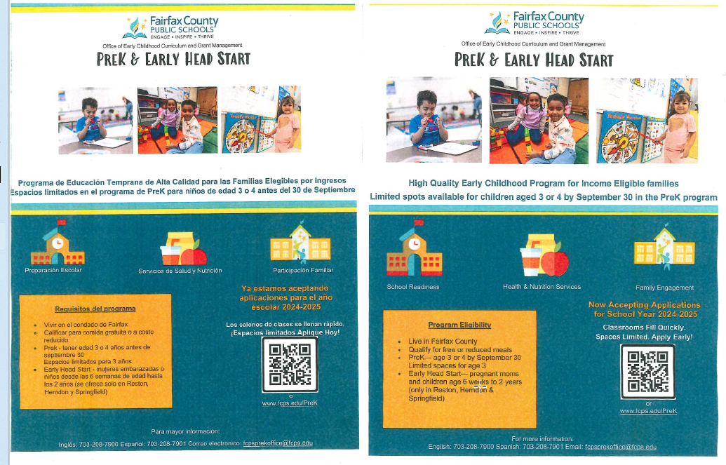 Flyer about Pre-K and Headstart