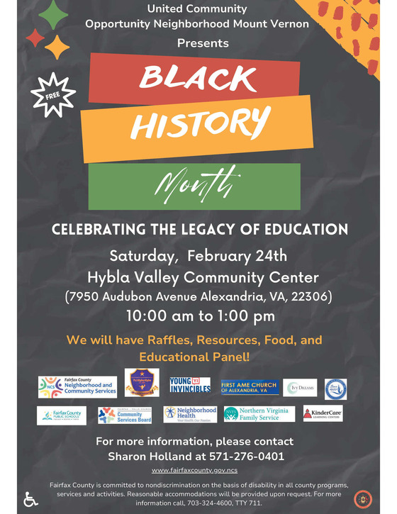 Black History Month Hybla Valley Event Flyer 