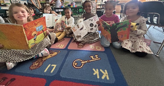 kindergarten class with books cropped