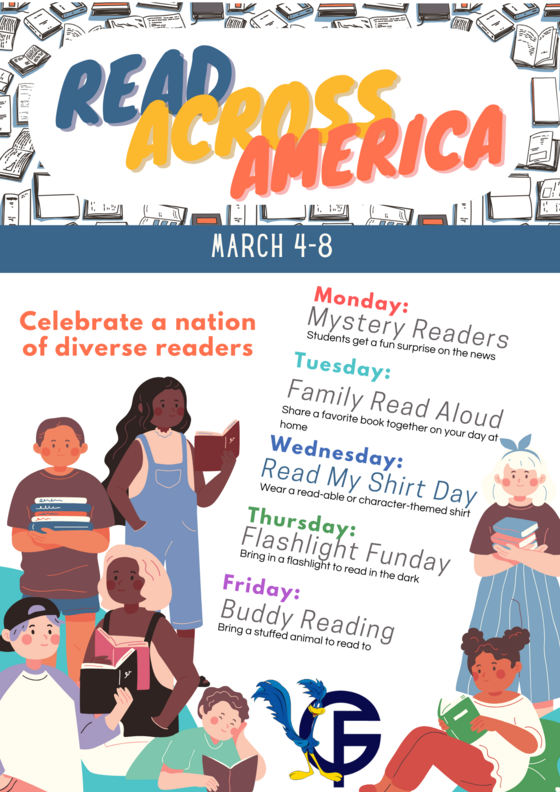 Read Across America week is March 4-8. Celebrate with spirit days!