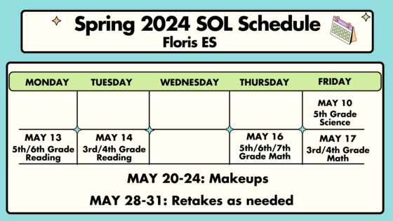 Spring 2024 SOL Schedule
